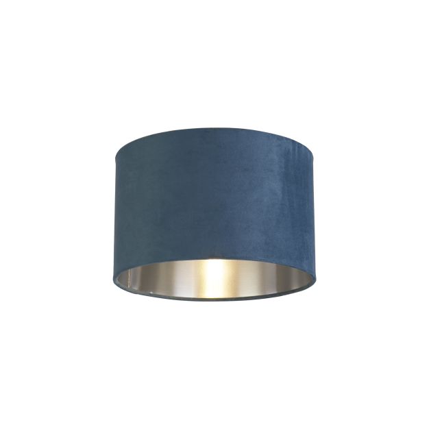 Searchlight Drum Shade - lampenkap - Ø 28 x 20 cm - blauwgroen en zilver