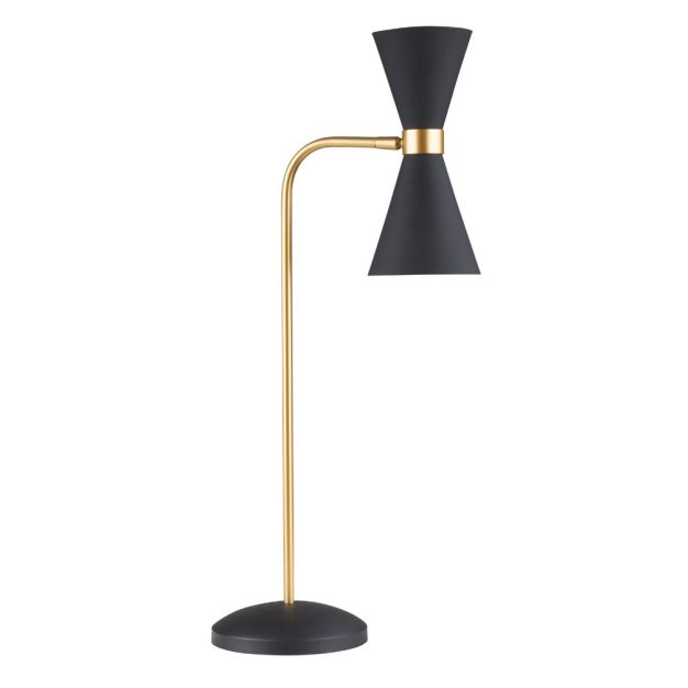Maxlight Cornet - tafellamp - 67 cm - 2 x 5W LED incl. - zwart en goud