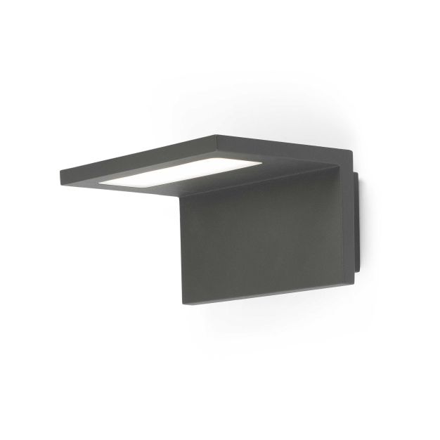 Faro Ele - wandverlichting - 17 x 13,5 x 9 cm - 6W LED incl. - IP54 - donkergrijs