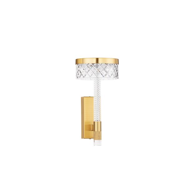 Nova Luce Bion - wandlamp - Ø 14,8 x 28 cm - 8W LED incl. - messing goud