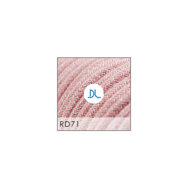 Daylight Italia - textielsnoer - per 100 cm - roze met naturel