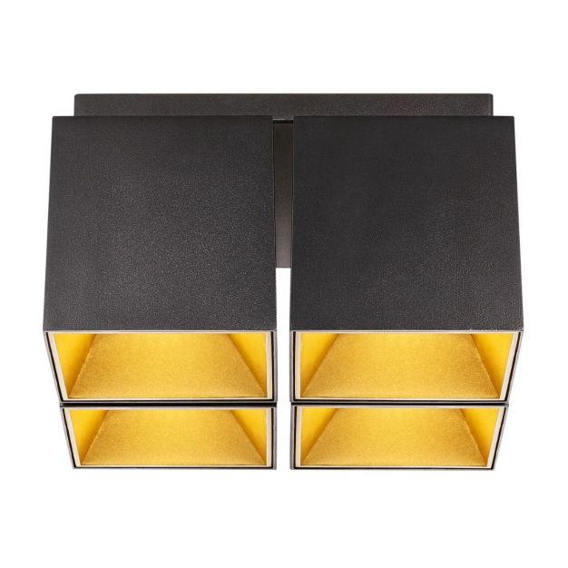 Nordlux Ethan - opbouwspot 4L - 21,6 x 21,6 x 12 cm - zwart