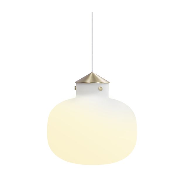 Design for the People Raito 30 - hanglamp - Ø 30 x 37,5 cm - wit en messing