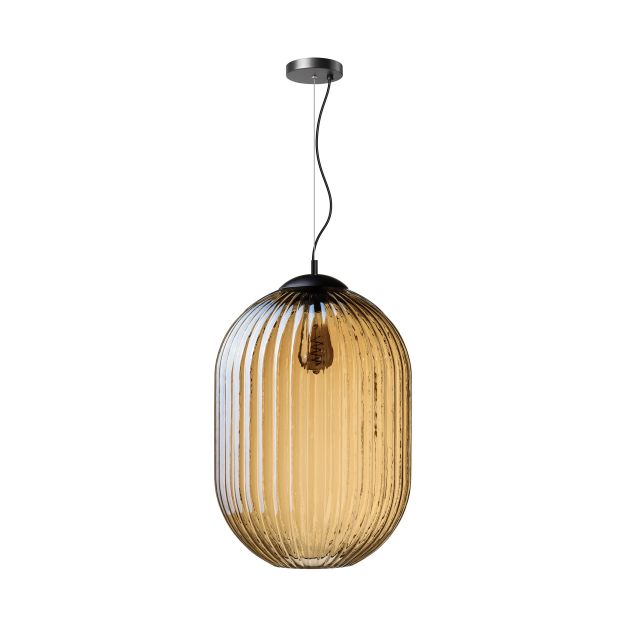 ETH Glamm - hanglamp - Ø 40 x 165 cm - zwart en amber