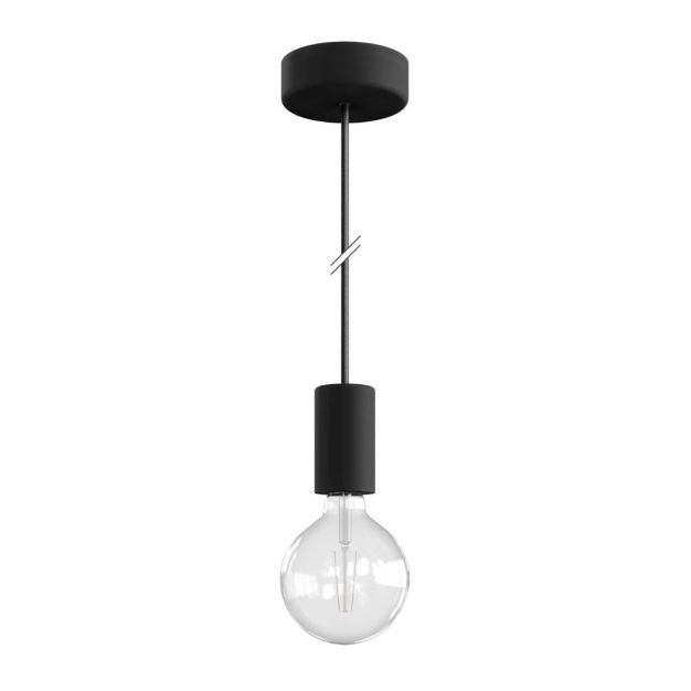 Creative Cables Eiva - buitenhanglamp met siliconen plafondbevestiging - Ø 12,5 x 164,5 cm - IP65 - zwart