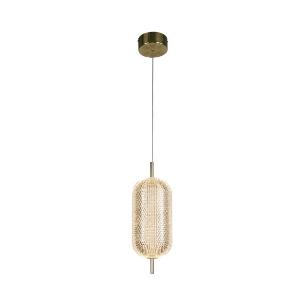 Searchlight Capsule - hanglamp - Ø 15 x 150 cm - 20W dimbare LED incl. - satijn messing