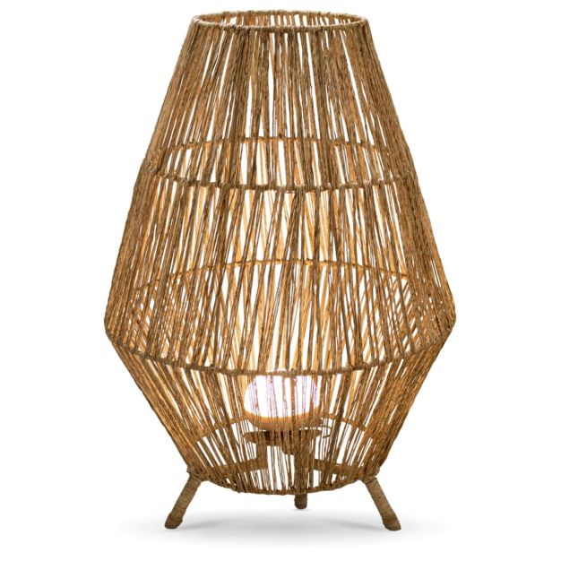 New Garden Sisine - vloerlamp met oplaadbare lichtbron en afstandsbediening -  Ø 48 x 72 cm - 9W dimbare LED incl. - IP54 - bruin