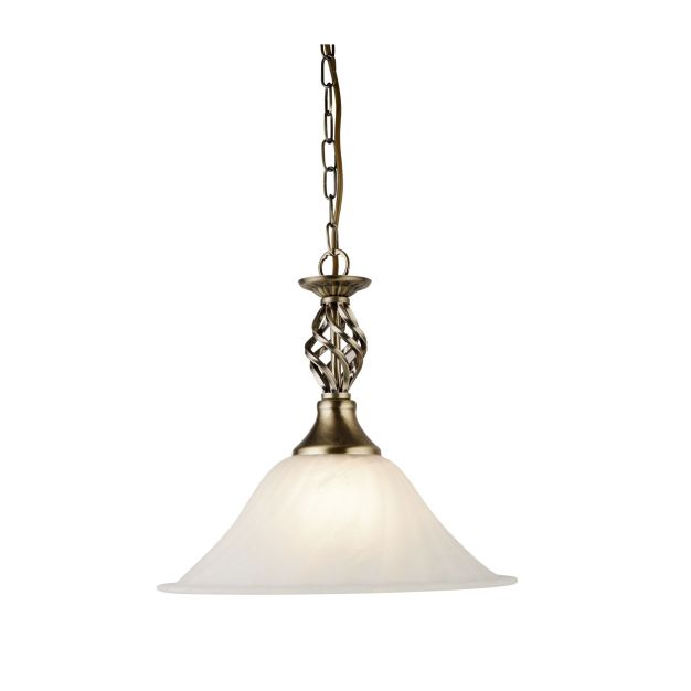 Searchlight Cameroon - hanglamp - Ø 33 x 81 cm - antiek messing