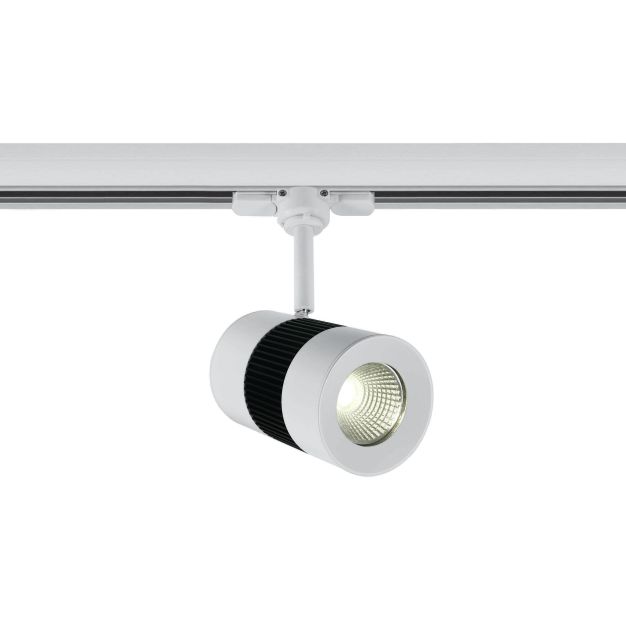 ONE Light COB Track Spots - rail spot met COB LED - 3-fase railsysteem - Ø 8 x 13,2 cm - 15W LED incl. - wit - warm witte lichtkleur