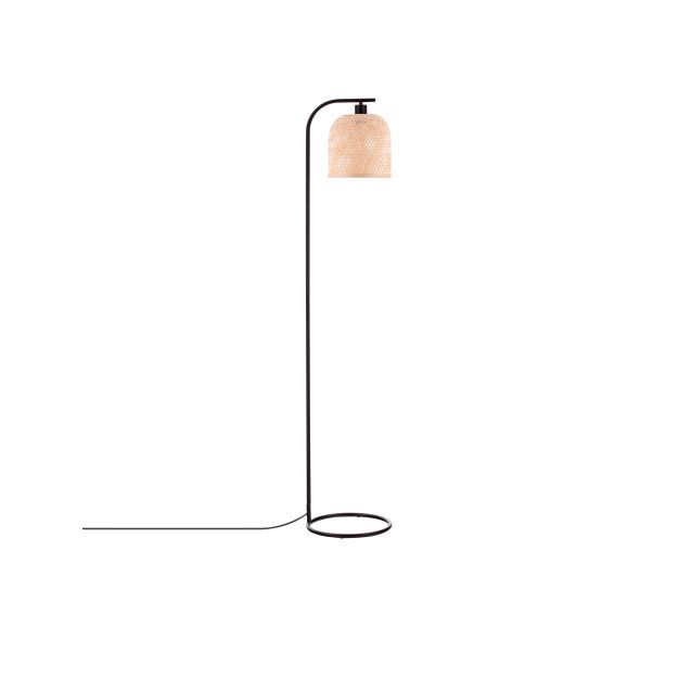 Nova Luce Intra - staanlamp - Ø 23 x 160 cm - natuurlijk bamboe en zwart