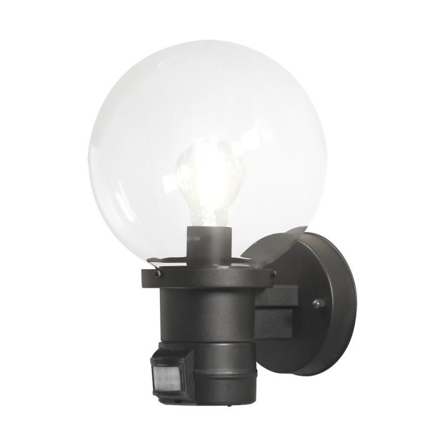 Konstsmide Nemi Up - buiten wandlamp - 20 x 27 x 31 cm - IP44 - mat zwart en transparant