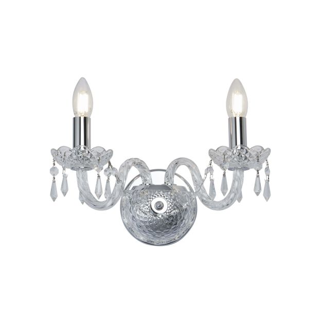 Searchlight Hale - wandverlichting - 35 x 20 cm - chroom