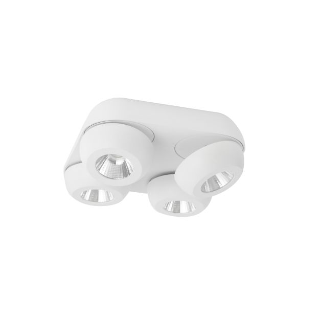 Nova Luce Gon - opbouwspot 4L - 25 x 25 x 9 cm - 4 x 5W LED incl. - zandwit