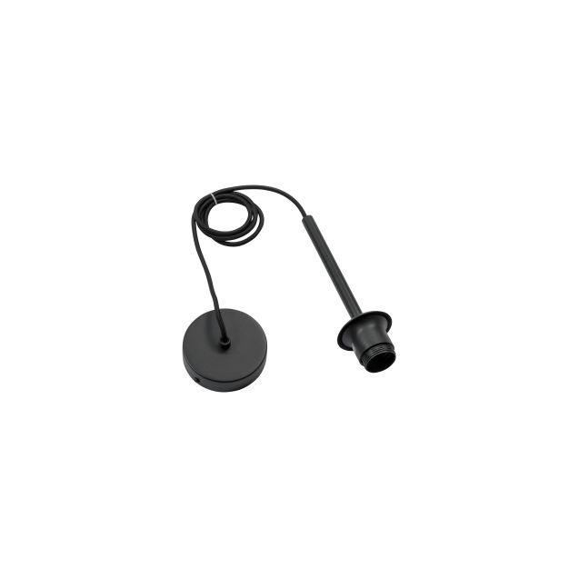 Artdelight Tube - hanglamp met strijkijzersnoer - Ø 10 x 150 cm - zwart