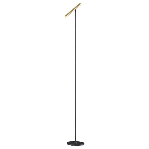 Artdelight Kansas - vloerlamp - 20 x 25 x 140 cm - 6W dimbare LED incl. - zwart en warm goud