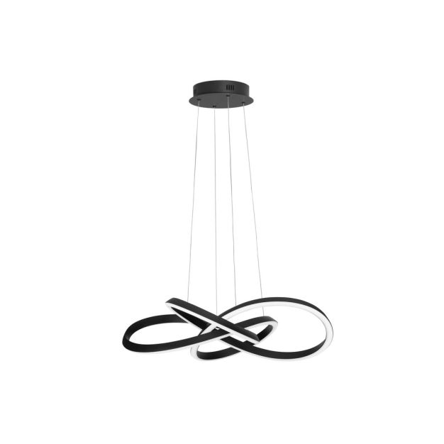 Nova Luce Amara - hanglamp - 68 x 120 cm - 54W dimbaar LED incl. - zandzwart