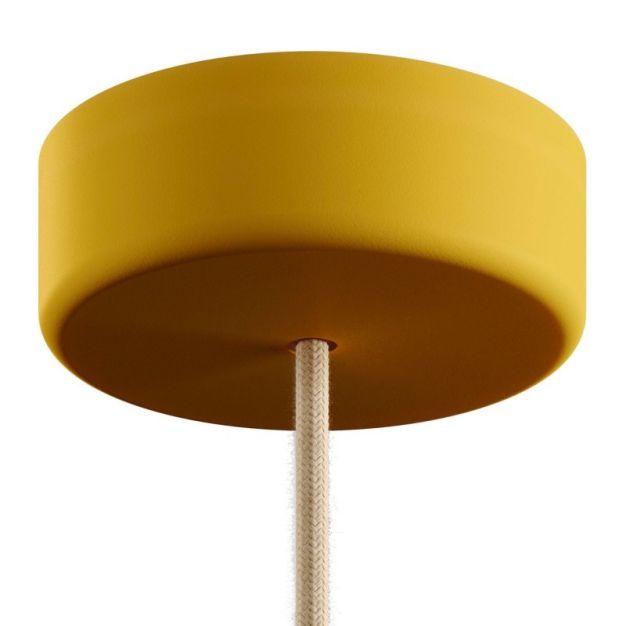 Creative Cables Eiva - zachte siliconen plafondkap - ø 12,5 x 4 cm - IP65 - mosterdgeel