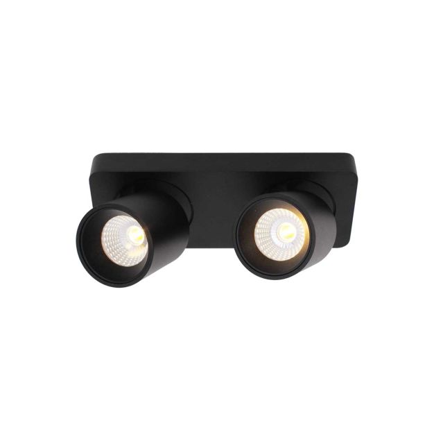 Artdelight Laguna - opbouwspot 2L - 22 x 8,5 x 9,5 cm - 2 x 6W dimbare LED incl. - zwart