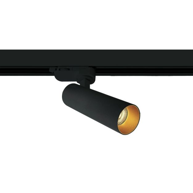 ONE Light COB Cylinder Range - rail spot - 3-fase railsysteem - Ø 4 x 13,5 cm - 8W dimbare LED incl. - zwart