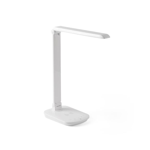 Faro Anouk - tafellamp - 13,5 x 35 x 40 cm -  met draadloze lader - 8W dimbare dim to warm LED incl. - wit