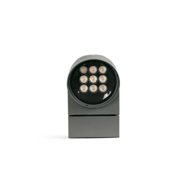 Faro Muur - buiten wandlamp - Ø 13 x 4,4 x 21 cm - 21W LED incl. - IP65 - donker grijs