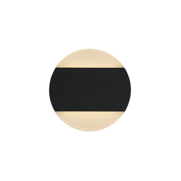 Searchlight Cavern - buiten wandlamp - Ø 15 cm - 7W LED incl. - IP44 - zwart en opaal