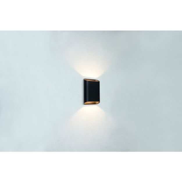 Artdelight Diaz Small - wandverlichting - 4 x 10 x 15 cm - 2 x 3W LED incl. - IP54 - zwart