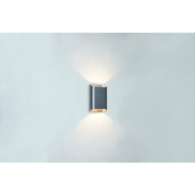 Artdelight Diaz Small - wandverlichting - 4 x 10 x 15 cm - 2 x 3W LED incl. - IP54 - geborsteld metaal