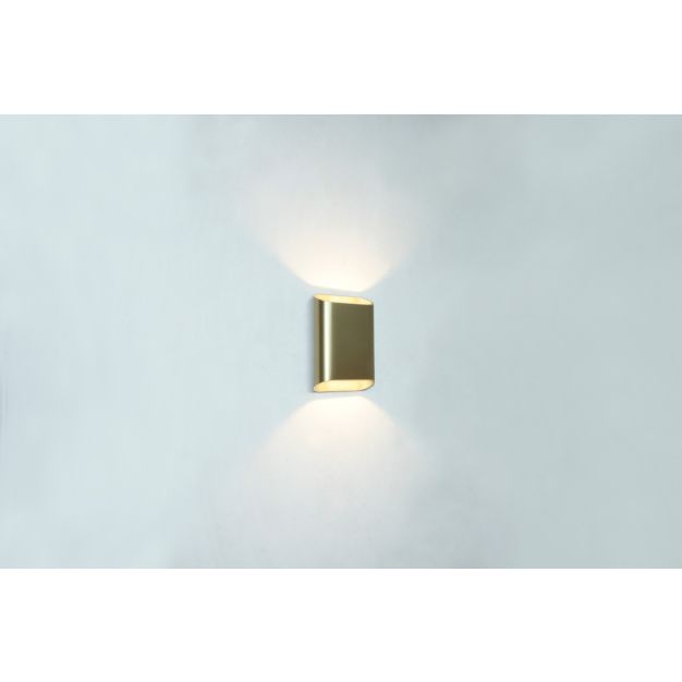 Artdelight Diaz Small - wandverlichting - 4 x 10 x 15 cm - 2 x 3W LED incl. - IP54 - geborsteld goud