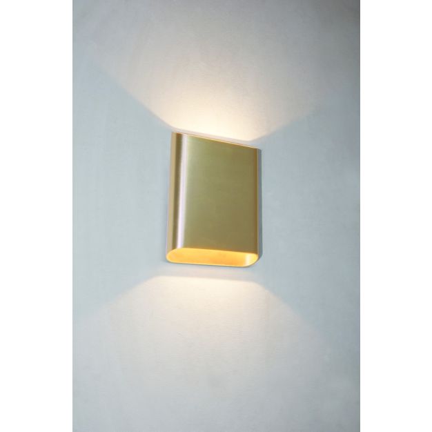 Artdelight Diaz Large - wandverlichting - 4 x 14,5 x 20 cm - 2 x 6W LED incl. - IP65 - warm goud