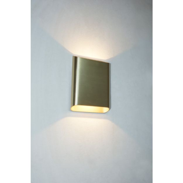 Artdelight Diaz Large - wandverlichting - 4 x 14,5 x 20 cm - 2 x 6W LED incl. - IP65 - geborsteld goud