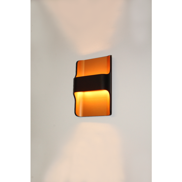 Artdelight Dallas - buiten wandverlichting - 16 x 7,8 x 24 cm - 2 x 8W dimbare LED incl. - IP65 - zwart & goud