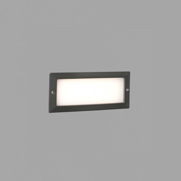 Faro Stripe - inbouw wandverlichting - 23,3 x 7,7 x 10 cm - 5W LED incl. - IP54 - donkergrijs