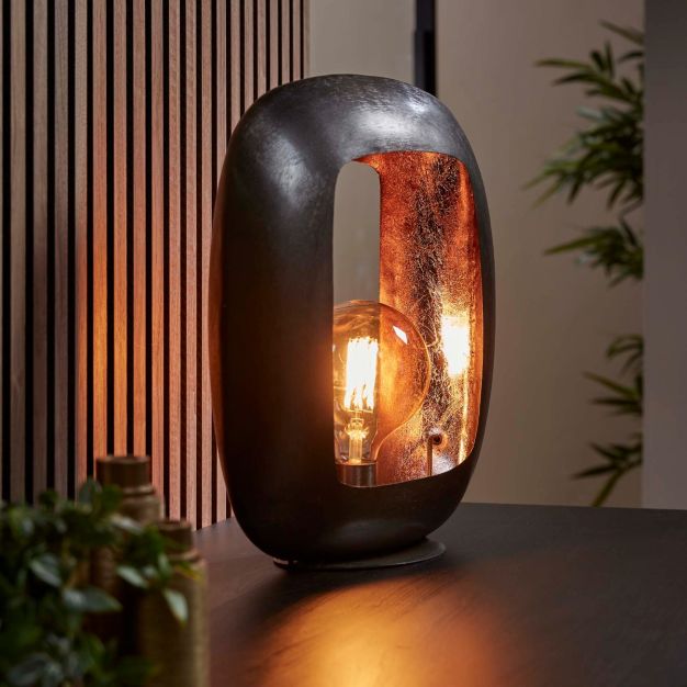 Vico Shape XL - tafellamp - 34 x 11 x 44 cm - zwart nikkel