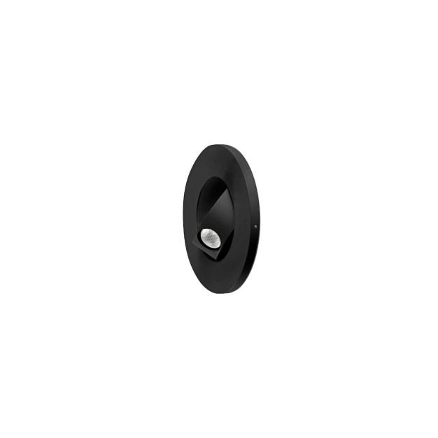 Faro Pukkie - inbouw wandlamp - Ø 115 x 47,8 mm , inbouwmaat Ø 79 mm - 3W LED incl. - zwart