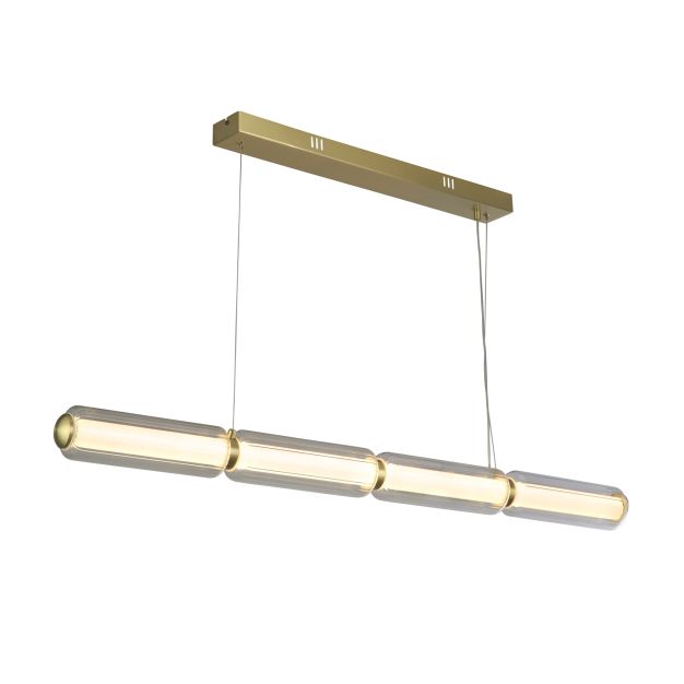 Searchlight Mod - hanglamp - 110 x 130 cm - 3 stappen dimbaar - 24W LED incl. - satijn messing