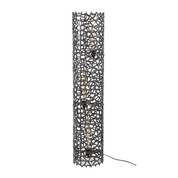 Vico Weaver Cylinder XL - vloerlamp - 122 cm - zwart nikkel