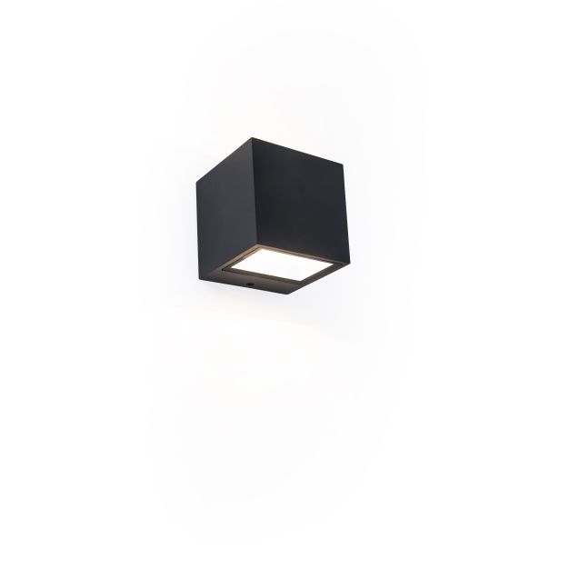 Lutec Gemini - buiten wandlamp - 8,8 x 8,5 x 8,6 cm - 9W LED incl. - IP54 - zwart