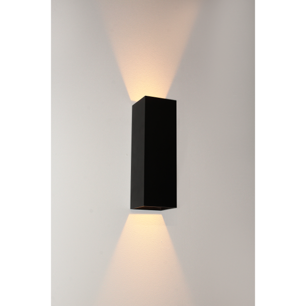 Artdelight Vegas - buiten wandverlichting - 8 x 8 x 25 cm - 2 x 4W dimbare LED incl. - IP65 - zwart