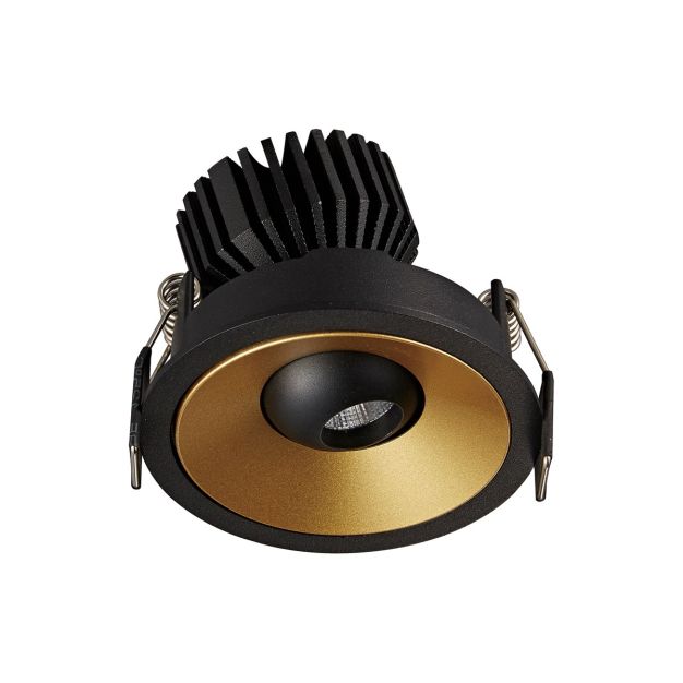 VK Lighting Chonefto - inbouwspot - Ø 84 mm, 75 mm inbouwmaat - 7W LED incl. - zwart/goud