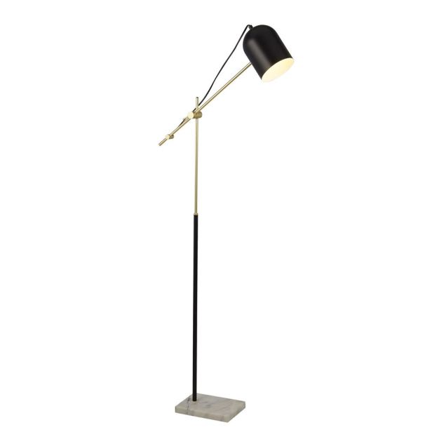Searchlight Odyssey - vloerlamp - 59 x 149 cm - zwart en goud