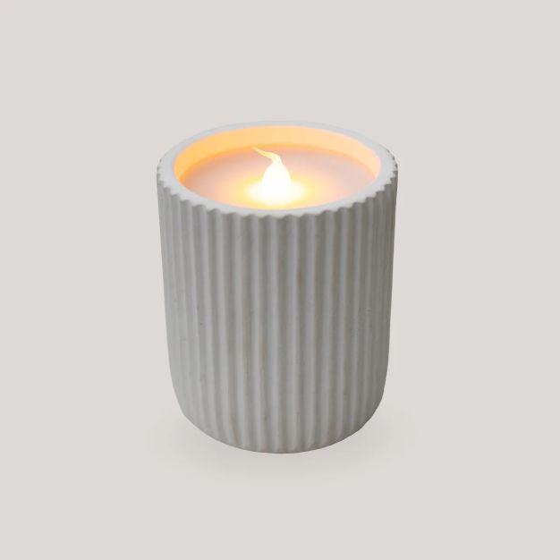 New Garden Dolo Ceramic - LED kaars met afstandsbediening - Ø 8 x 10 cm - IP44 - wit