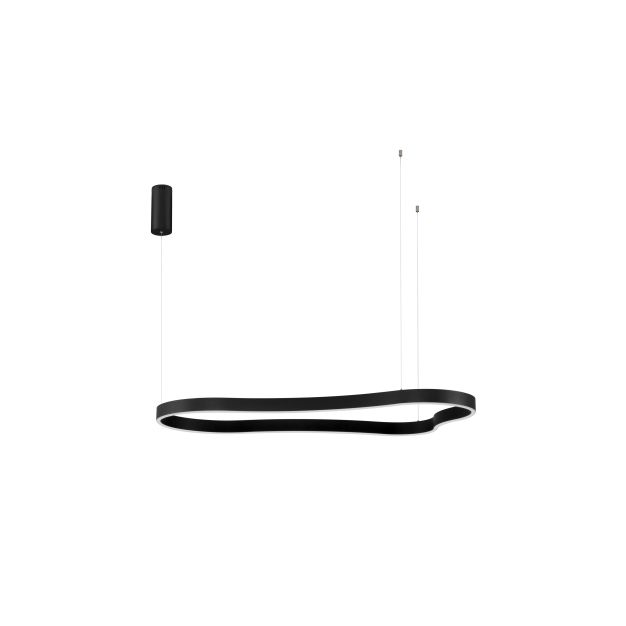 Nova Luce Dussa - hanglamp - 66 x 150 x 120 cm - 61W dimbare LED incl. - zandzwart