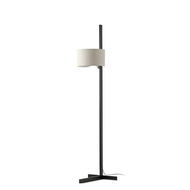 Faro Stand Up - vloerlamp - 40 x 175 x 40 cm - mat zwart en linnen
