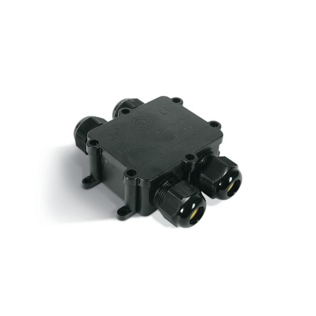 ONE Light - waterdichte kabeldoos 2 in / 2 uit - IP67 - zwart