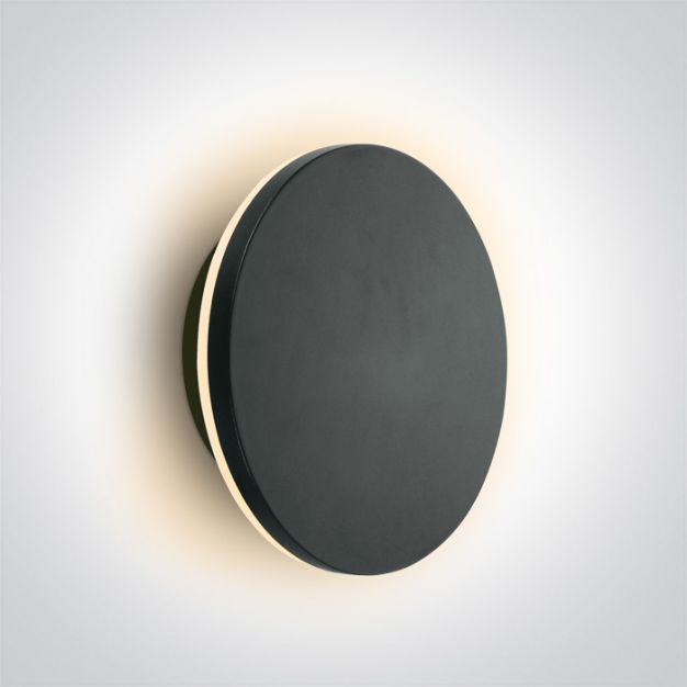 ONE Light Backlight Range - buiten wandlamp - Ø 25 x 5,5 cm - 15W dimbare LED incl. - IP65 - zwart