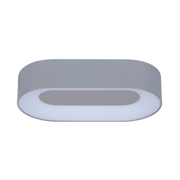 Lutec Ublo - buiten wand/plafondlamp - 21 x 4 x 11 cm - 8W LED incl. - IP54 - zilver grijs
