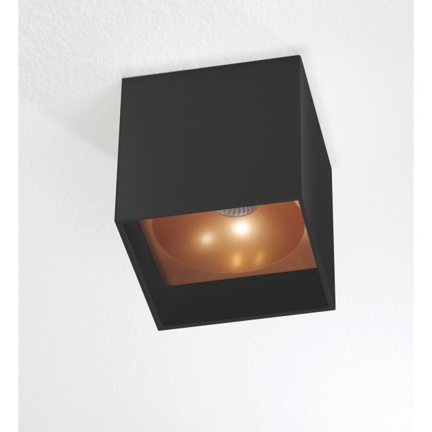 Artdelight Brock - plafondverlichting - 10 x 10 x 10 cm - 7W dimbare LED incl. - zwart en goud