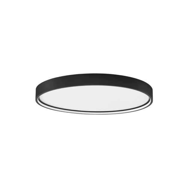 Nova Luce Olaf - plafondlamp - Ø 60 x 5 cm - 60W dimbaar LED incl. - zandzwart