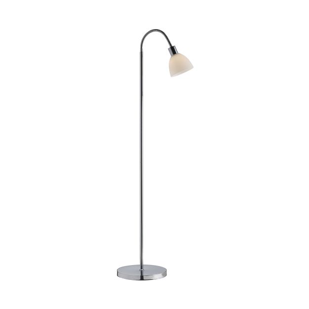 Nordlux Ray 12 - staanlamp - 155 cm -  chroom en opaal wit